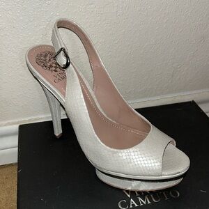 Snake skin platform heels
